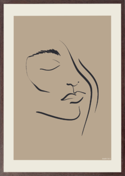 Alternative view of Beige Line Art Face Plakat