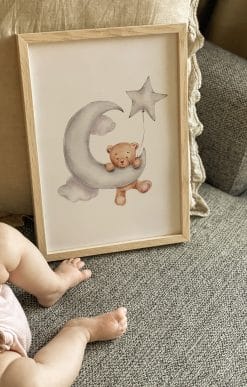 Alternative view of Bamse På Månen Grå Plakat