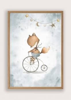 Ræv På Cykel Plakat