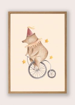 Bjørn På Cykel Plakat