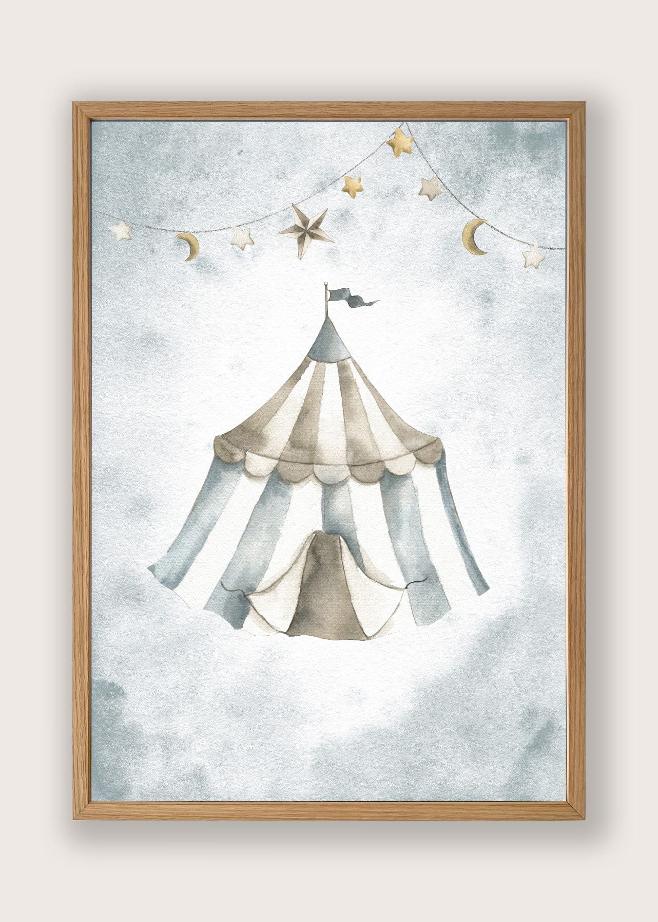 Cirkus Telt Blå Baggrund Plakat