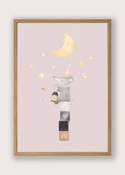 To The Moon Mouse Plakat