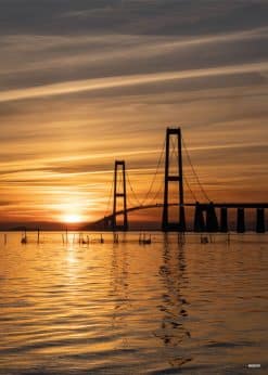 Danmark Storebæltsbroen Solnedgang Akustikbillede
