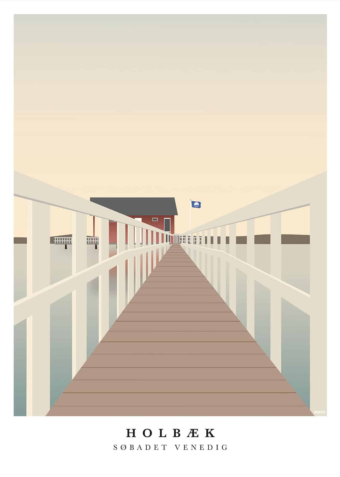 Holbæk Søbadet Venedig Plakat