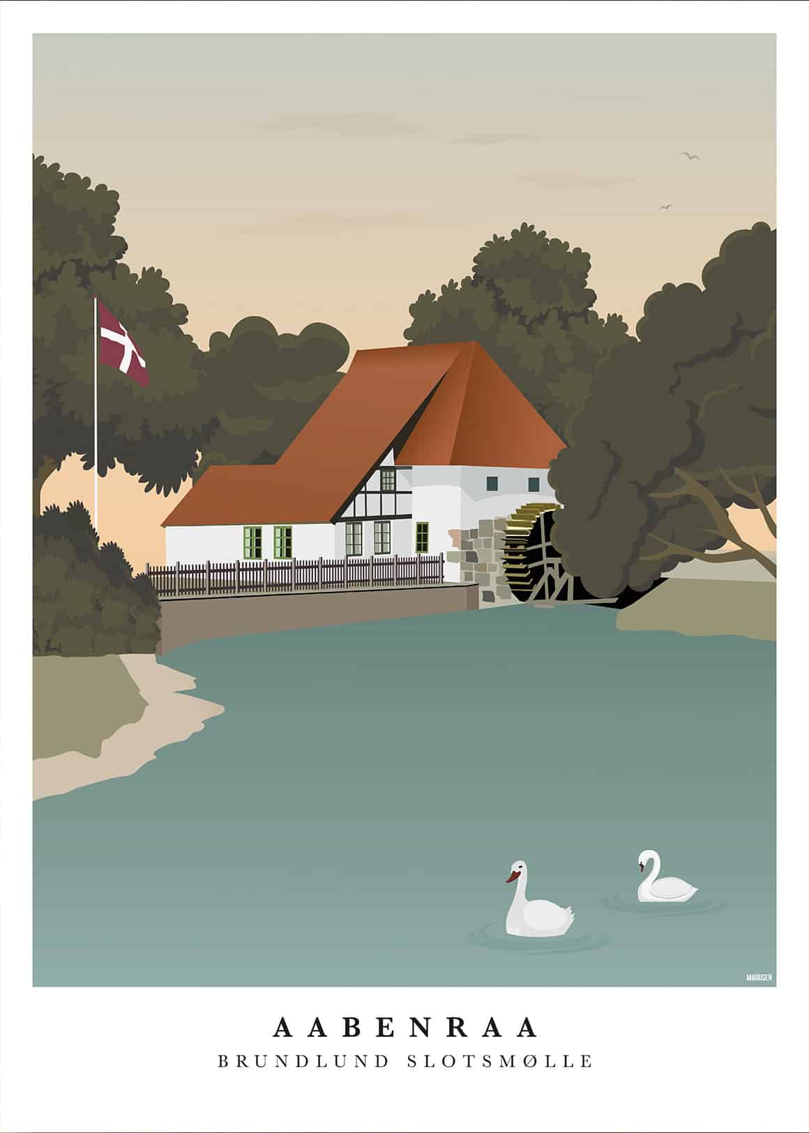 Aabenraa Brundlund Slotsmølle Plakat