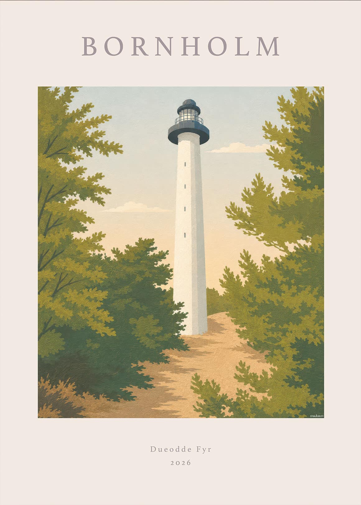 Bornholm Dueodde Fyr Plakat