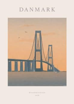 Danmark Storebæltsbroen Plakat