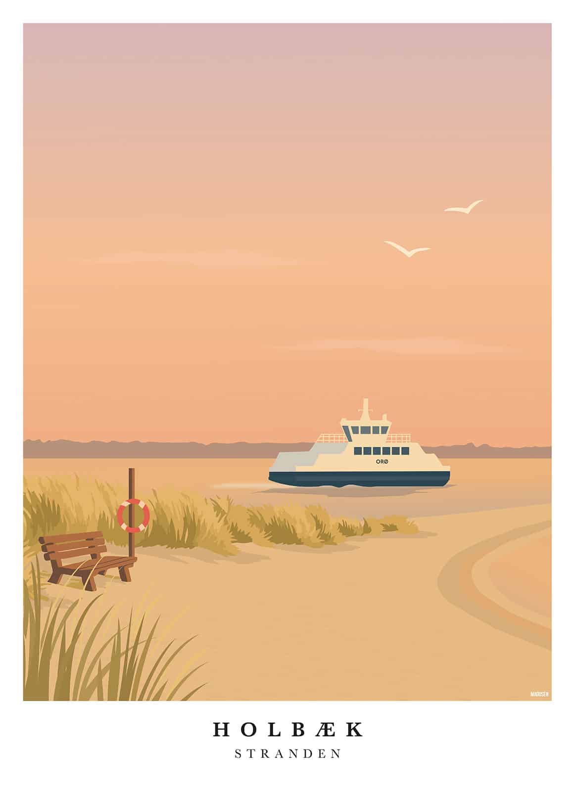 Holbæk Strand Plakat