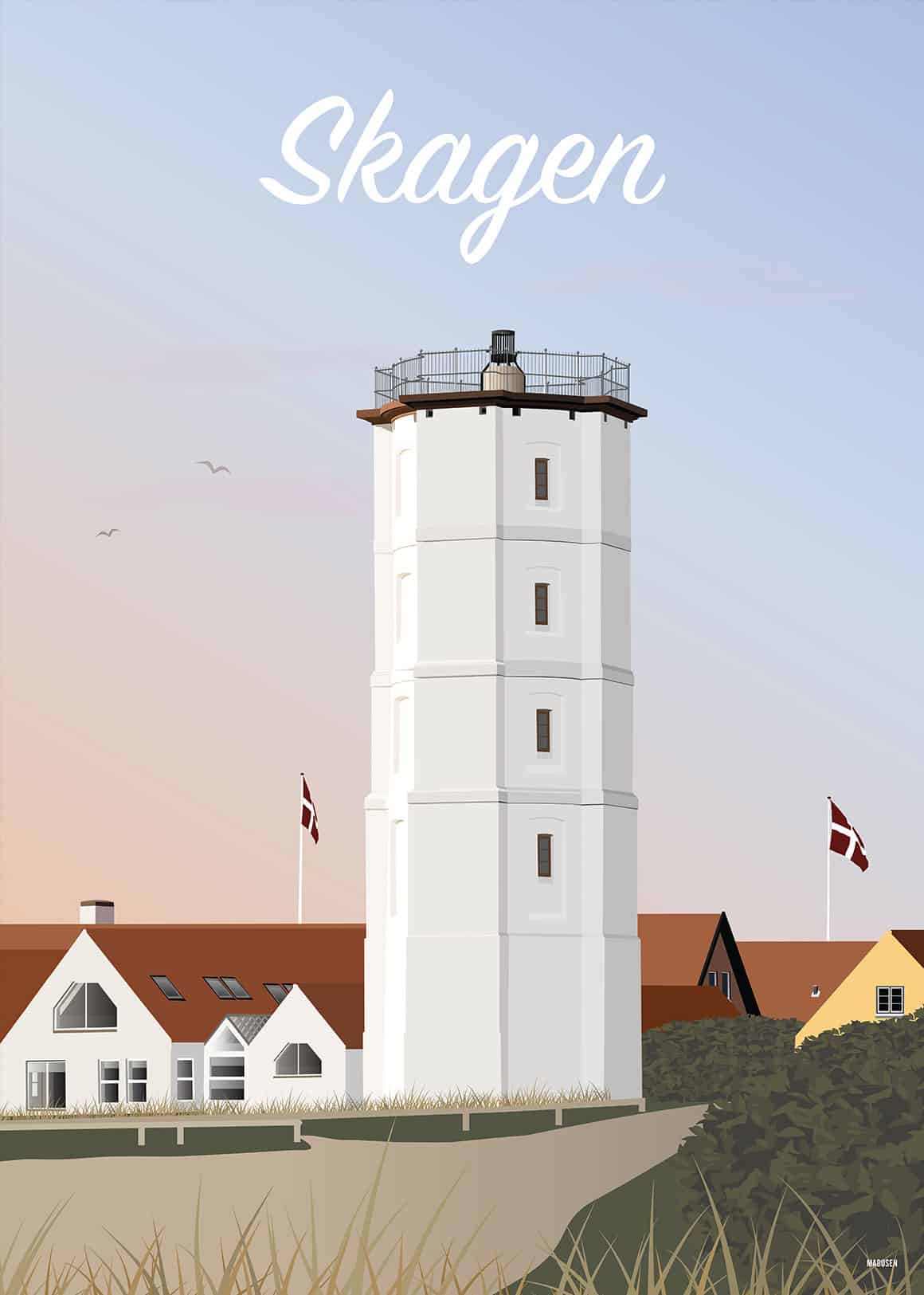 Skagen Det Hvide Fyr Plakat