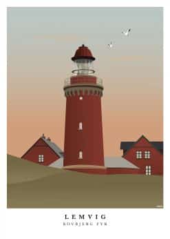 Lemvig Bovbjerg Fyr Plakat