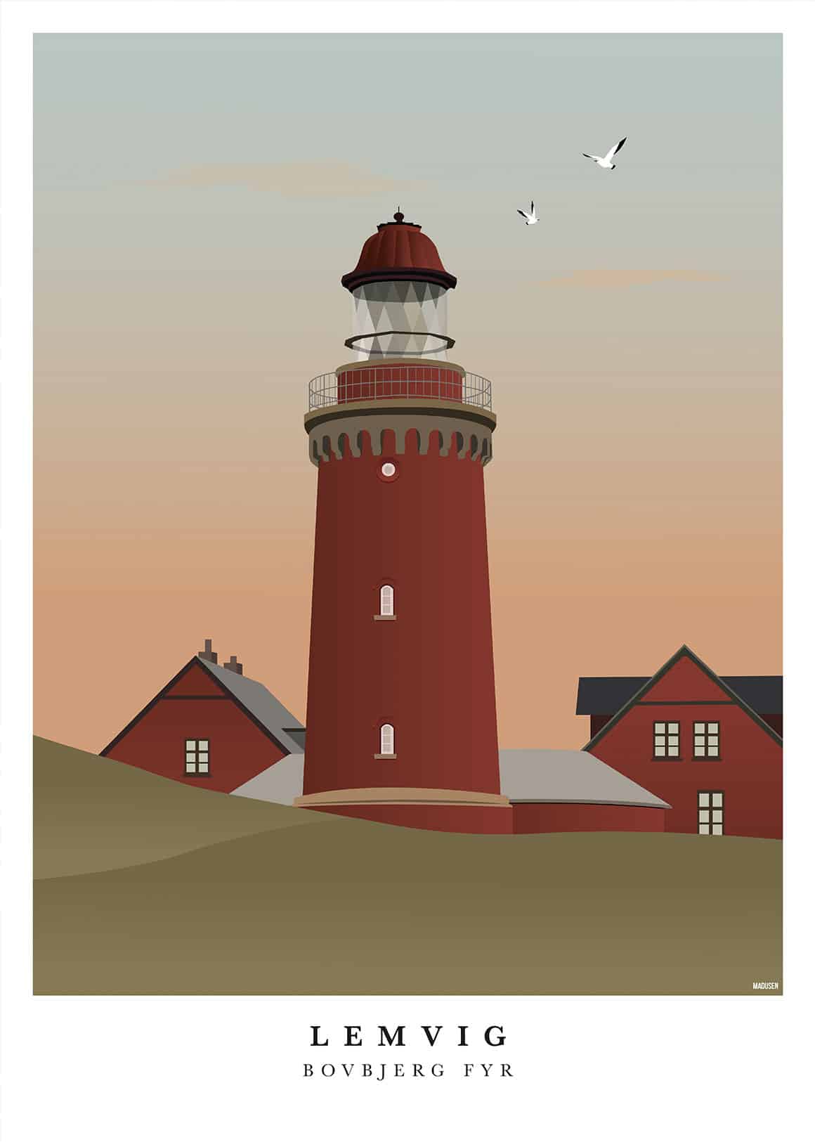 Lemvig Bovbjerg Fyr Plakat