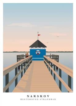 Nakskov Hestehoved Strandbad Plakat