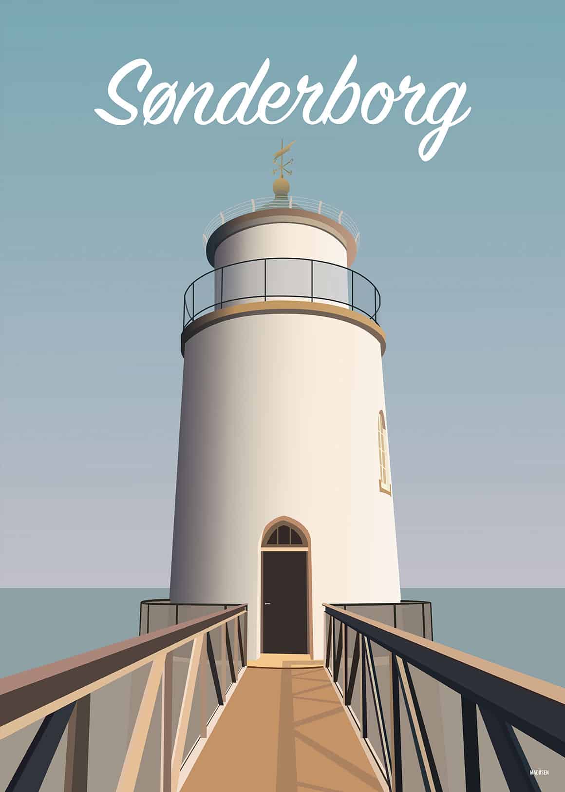 Sønderborg Taksensand Fyr Plakat