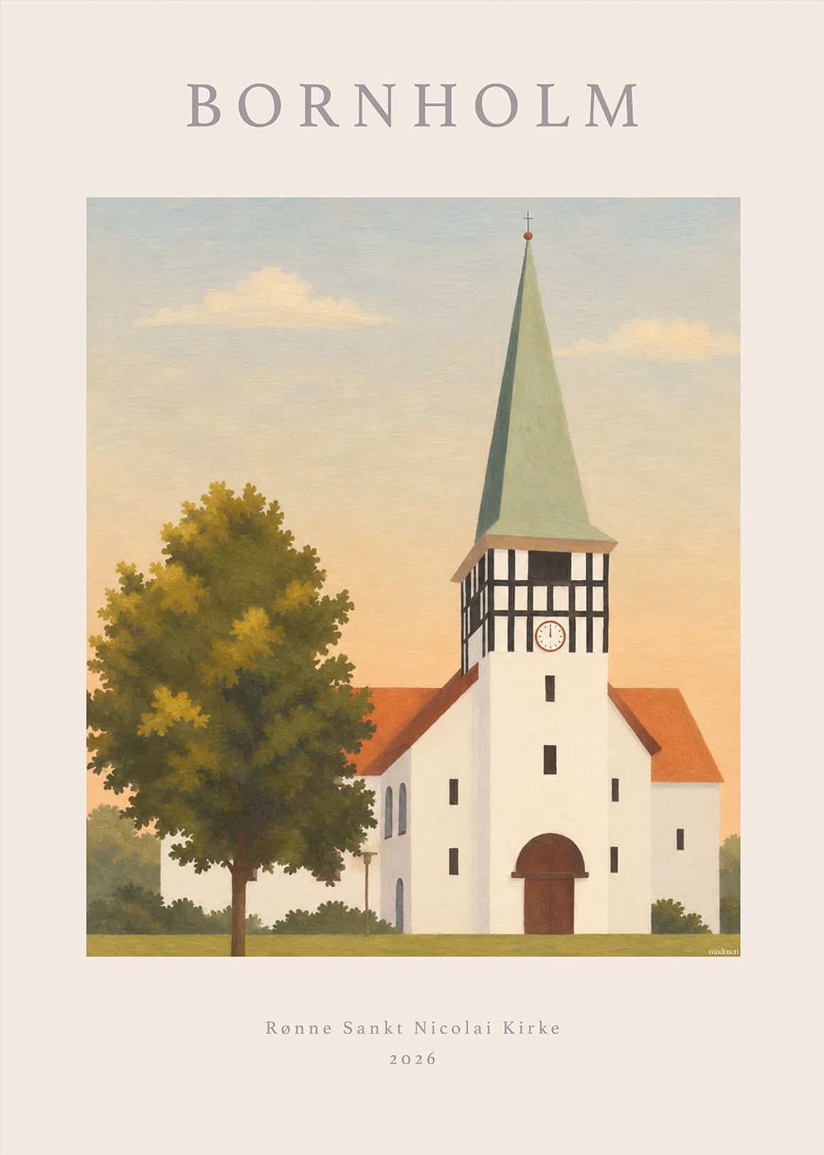 Bornholm Rønne Sankt Nicolai Kirke Plakat