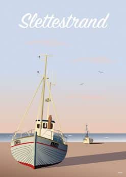 Slettestrand Fiskerbådene Plakat